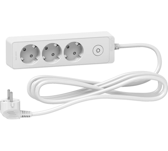 Удлинитель Systeme Electric UNICA EXTEND 3 розетки 2К+З, кабель 3м, белый ST9433W 1