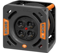 Удлинитель на катушке силовой TDM ELECTRIC Люкс 4 розетки ПВС 3x1,5 УКз16-004 50 метров SQ1301-0836