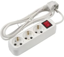 Сетевой бытовой удлинитель General Lighting Systems с заземлением и выключателем, на 3 розетки кабель 5м, 16А, сечение кабеля 470104