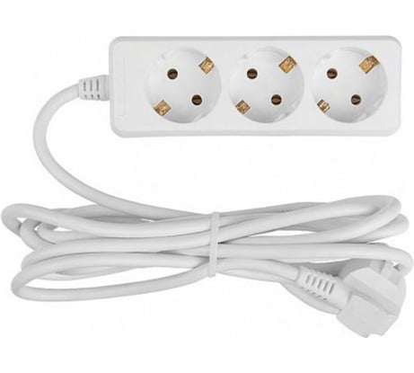 Сетевой бытовой удлинитель General Lighting Systems с заземлением без выключателя, на 3 розетки кабель 7м, 16А, сечение кабеля 470095