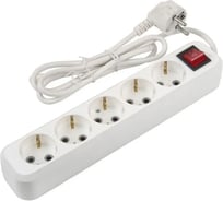 Сетевой бытовой удлинитель General Lighting Systems с заземлением и выключателем, на 5розеток, кабель 5м, 16А, сечение кабеля 470109