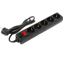 Сетевой фильтр General Lighting Systems, GPS-5-10-3x075-1000-B с выключателем 10метров 5розеток с/з 10А черный 471019