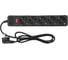 Сетевой фильтр General Lighting Systems, GPS-5-10-3x075-1000-B с выключателем 10метров 5розеток с/з 10А черный 471019 2