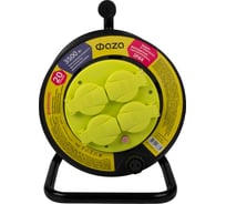 Удлинитель на катушке ФАZА CRW-04-2000 4 гнезда с замемлением, защитная крышка ПВС 3x1.5, 16А, IP44, 20м 5063839
