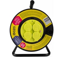 Удлинитель на катушке ФАZА CRW-04-5000 4 гнезда с замемлением, защитная крышка ПВС 3x1.5, 16А, IP44, 50м 5063877