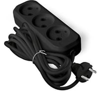 Удлинитель UNIVersal У6-639 М ПВС 2*0,75, 3 гнезда, б/з, 3м, еврослот, черный 2005