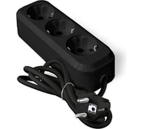 Удлинитель UNIVersal У10-554 ПВС 3*0,75, 3 гнезда, с/з, 2м, еврослот, черный 1981