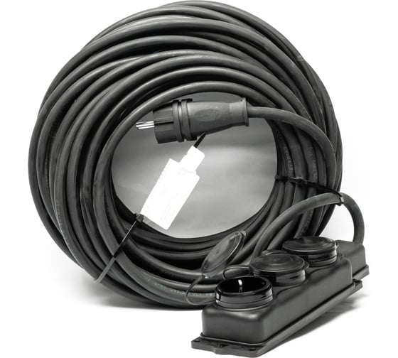 Удлинитель силовой морозостойкий REDVERG КГ 3x2,5, колодка 3 розетки, IP44, 20м (с/з) 00006696527