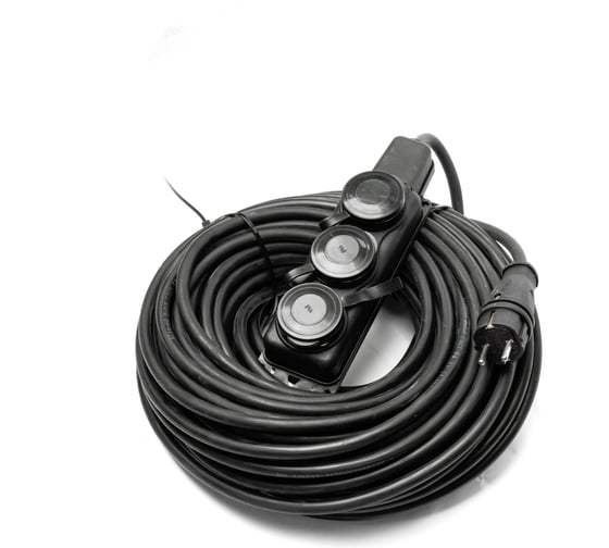 Удлинитель силовой морозостойкий REDVERG КГ 3x2,5, колодка 3 розетки, IP44, 30м (с/з) 00006696528