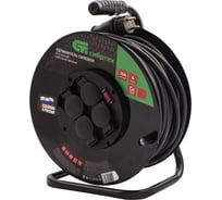 Силовой удлинитель на стальной катушке Сибртех КГ 3х2,5 мм, 50м, 4 розетки, 16А, тип УХз-16 95880