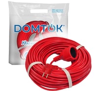 Удлинитель-шнур DOMTOK ПВС 3*1, 2,2кВт, заземляющий контакт, 40м 2506