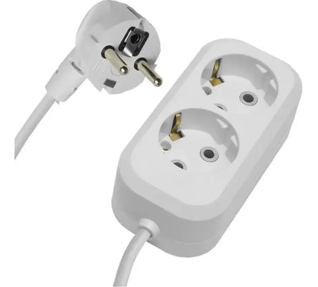 Удлинитель бытовой DOMTOK 2 гнезда, ПВС 3*1, 3,5кВт, с/з 10м 2385