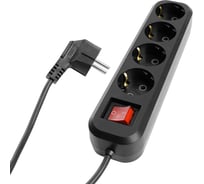 Удлинитель четырехместный STEKKER с/з с выключателем, 3x0,75, 2м, серия Home, 50424