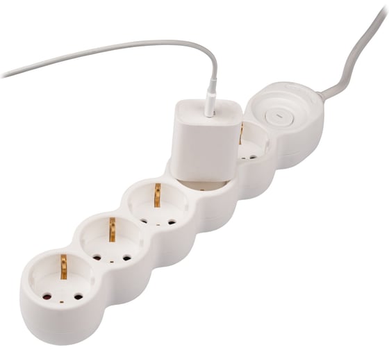 Удлинитель Jazzway EX-05GS-500 (5x5) заземление, шторки, выключатель с подсветкой 5065208