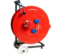 Удлинитель на металлической катушке с колесами энаргит 220/380 В МК-7, 50м, кг 5х4, 16А, IP44 МК7-540-50К-132-216-44