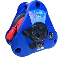 Удлинитель КОСМОС катушка-треугольник, 16А 3500Вт 4 гн ПВС 2x2,5 (30м) IP44 УКП YKTKsm30m-4g(2.5)IP