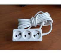 Удлинитель сетевой Ливны-Электро провод ПВС 2x1, 3 розетки, L 10 м., белый АБС с подпруж.конт. ООО Ливны-Электро У 655