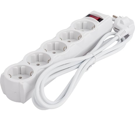 Сетевой фильтр Cbr 5 евророзеток длина кабеля 1,8 метра цвет белый пакет CSF 2505-1.8 White PC