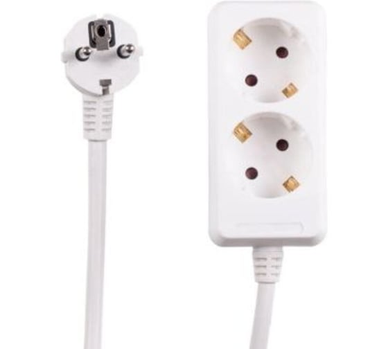 Удлинитель ЕТР POWERMAN 2 гнезда 3м, 10А/2,2кW с з/к, ПВС 3x0,75 77201