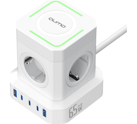 Беспроводная зарядка QUMO Power Block System PD + Fast Wireless SFU2PD (P-0010) белый, 4 розетки 50743