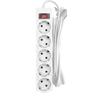 Сетевой фильтр Cbr 5 евророзеток, кабель 1,8 метра, цвет белый коробка CSF 2505-1.8 White CB