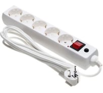 Сетевой фильтр (удлинитель) ЕТР 5 розеток с заземлением, 2 м, белый 77511