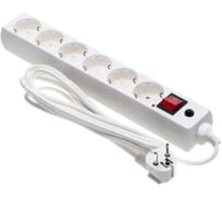 Сетевой фильтр (удлинитель) ЕТР 6 розеток с заземлением, 5 м, белый 77506