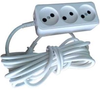 Удлинитель сетевой ООО Ливны-Электро провод ПВС 2x1, 3 розетки, L 7 м, белый, АБС с подпруж.конт. У 654