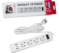 Сетевой фильтр Uniel S-GSR4-3 U2C1 WHITE/GREY UL-00012108