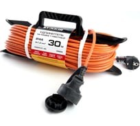 1-местный удлинитель-шнур на рамке STEKKER с заземлением HM04-01-30, 3х1.0мм2, 30м, 10А, Home, оранжевый 39629 19888630