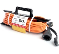 1-местный удлинитель-шнур на рамке STEKKER с заземлением HM05-01-20, 3х1.5мм2, 20м, 16А, Home, оранжевый 39632