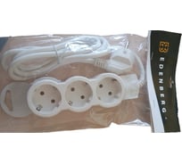 Розетка-удлинитель Edenberg 1,5м, 3 разъема, без выключателя, калибр провода 3 * 0,75 мм, диаметр провода 7 мм Н-10