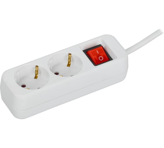 Удлинитель IEK UMA У02К 2 места 5м 3х1мм2 10А белый UM-YP10-10-02-05-ZK-K01 1