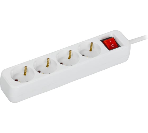 Удлинитель IEK UMA У04К 4 места 3м 3х1,5мм2 16А белый UM-YP10-16-04-03-ZK-K01 1