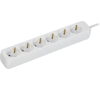 Удлинитель IEK UMA У06 6 мест 5м 3х1мм2 10А белый UM-YP10-10-06-05-Z-K01