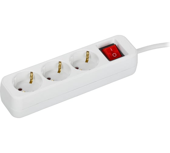 Удлинитель IEK UMA У03К 3 места 1,5м 3х1мм2 10А белый UM-YP10-16-03-01-ZK-K01 1