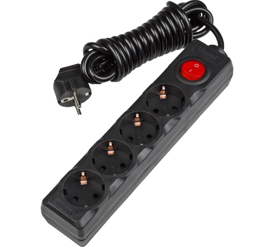 Бытовой удлинитель Uniel BLACK S-GCD4-3B UL-00003610