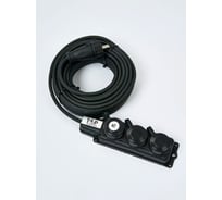 Удлинитель силовой ТОРЭЛЕКТРО КГ 3500 Вт, на колодке 3 гнезда, 10м, IP44, без заземления 20