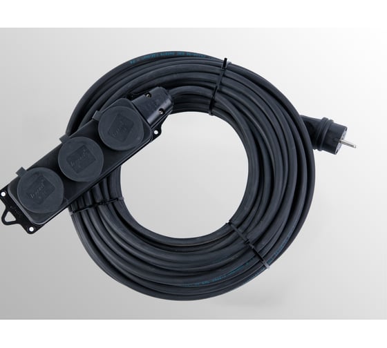 Удлинитель морозостойкий КГ АТЛАНТ Электрон 3х2, 5 3 гнезда 30м IP44 EL70105 1