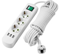 Удлинитель Lezard LETITIA с/з 3 входа 5 метра с выключ. c USB 721-0305-302U