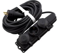 Электрический силовой удлинитель СИБРТЕХ 10м, 3 розетки, КГ 3х1.5мм, 16 А, тип УХЗ-16, Россия 95885