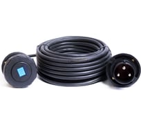 Удлинитель шнур Энаргит 220 Вольт (BLACK), КГтп-ХЛ 3х6 (10 метров, 1 розетка 63А IEC60309, вилка 63А IEC60309, IP 44) КГ360-10-163П-63П-44-блэк