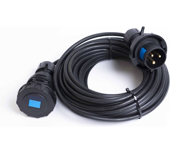 Удлинитель шнур энаргит 220 Вольт BLACK , КГтп-ХЛ 3х4 20 метров, 1 розетка 32А IEC60309, вилка 32А IEC60309, IP 67 КГ340-20-132П-32П-67-блэк 1