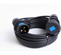 Удлинитель шнур Энаргит 220 Вольт (BLACK), КГтп-ХЛ 3х4 (30 метров, 1 розетка 32А IEC60309, вилка 32А IEC60309, IP 44) КГ340-30-132П-32П-44-блэк