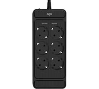 Сетевой фильтр плоский AGNI 6 розеток с кабелем 3м, черный TP-FS6E-3m-black