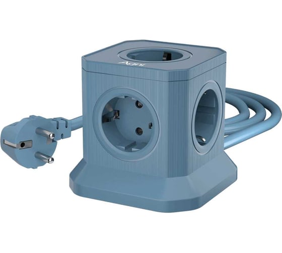 Сетевой фильтр настольный AGNI 5 розеток, c кабелем 2м, синий TP-VE4U5E-2m-blue 1