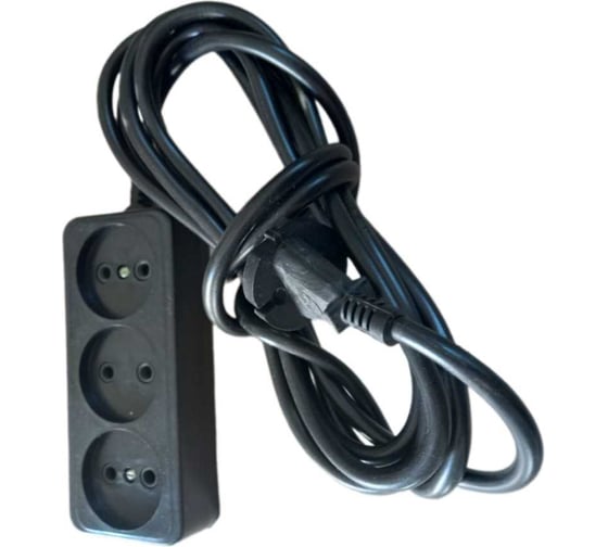Удлинитель сетевой Ливны-Электро провод ПВС, 3 розетки, L 3 м, черный У 623 1
