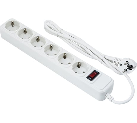 Сетевой фильтр ExeGate SP-6-3W 6евро с заземлением 3м защита от перегрузки выключатель с подсветкой белый 221230