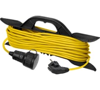 Удлинитель-шнур на рамке силовой TDM ELECTRIC У1-12033 ПВС, жёлтый, 2200 Вт, с заземлением, 10м, штепсельное гнездо, Народный SQ1307-9014