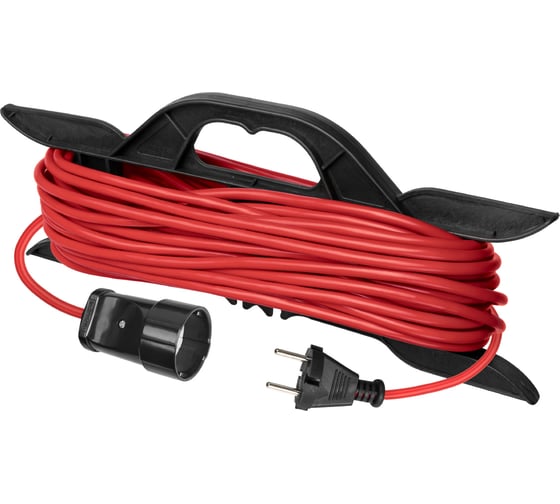 Удлинитель-шнур на рамке силовой TDM ELECTRIC У-11003 ПВС, красный, 1300 Вт, без заземления, 40м, штепсельное гнездо, Народный SQ1307-9008 1